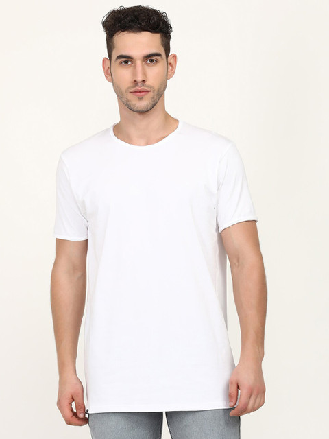 

V2 Value & Variety Men White Raw Edge T-shirt