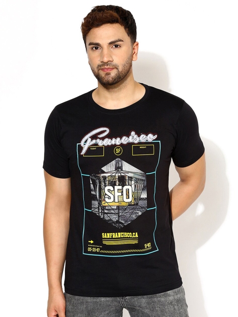 

V2 Value & Variety Men Black & White Printed Round Neck T-shirt