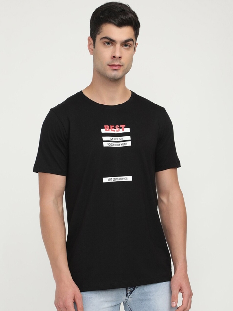 

V2 Value & Variety Men Black Typography Pockets T-shirt