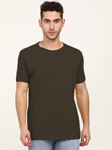 

V2 Value & Variety Men Olive Green V-Neck Pockets T-shirt