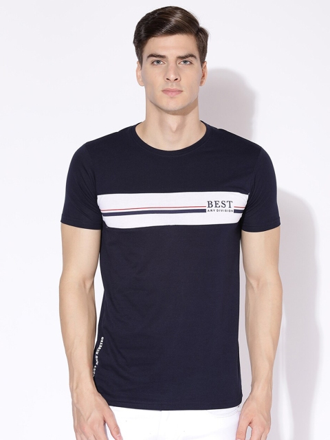 

V2 Value & Variety Men Navy Blue Printed T-shirt