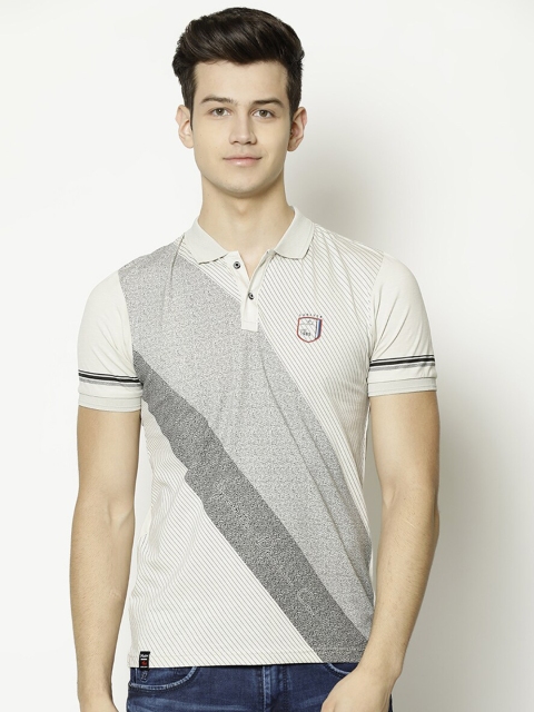 

V2 Value & Variety Men Grey Colourblocked Polo Collar T-shirt