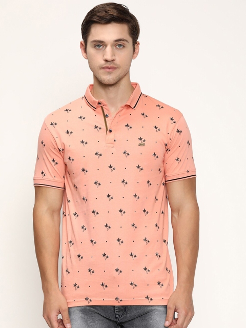 

V2 Value & Variety Men Pink Printed Polo Collar T-shirt