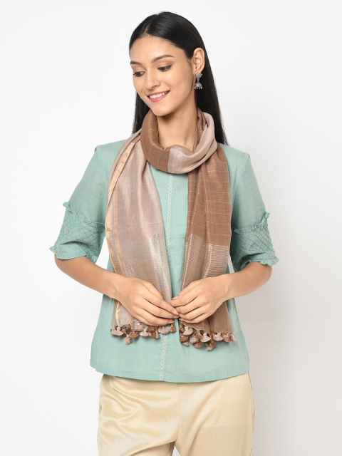 

Fabindia Women Beige & Brown Striped Stole