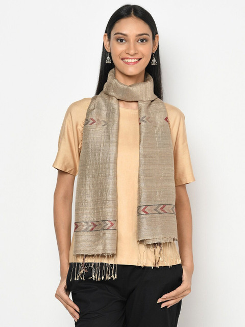 

Fabindia Women Grey & Brown Woven Design Stole