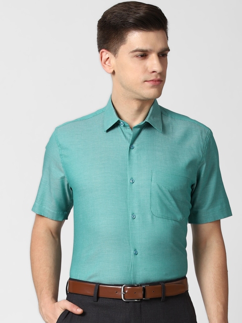 

Peter England Men Blue Opaque Pure Cotton Formal Shirt
