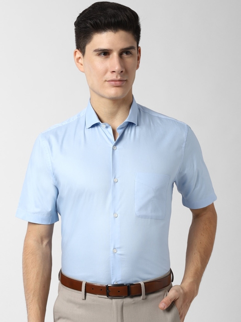 

Peter England Men Blue Opaque Cotton Formal Shirt