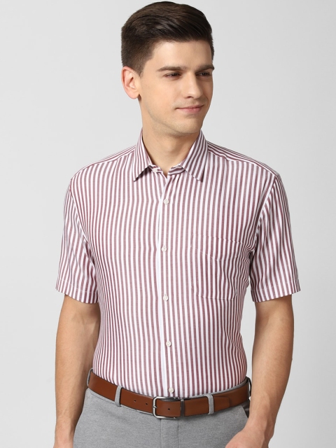 

Peter England Men Maroon Opaque Striped Formal Shirt