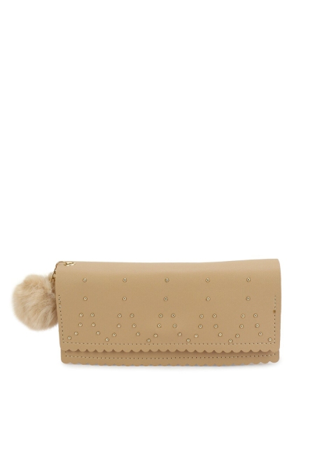 

ZEVORA Women Cream-Coloured & Gold-Toned Printed Envelope Wallet