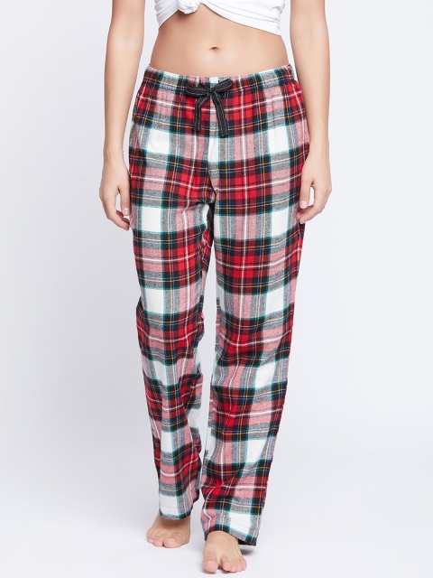 

Clovia Women Red & White Checked Acrylic Lounge Pants