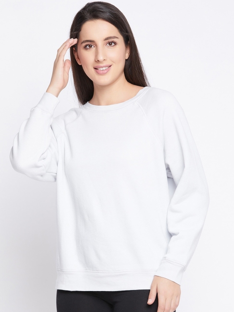 

Clovia Women Grey Fleece Full Sleeve Casual T-shirt