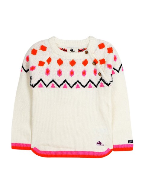 

Cherry Crumble Boys Off White & Orange Patterned Pullover