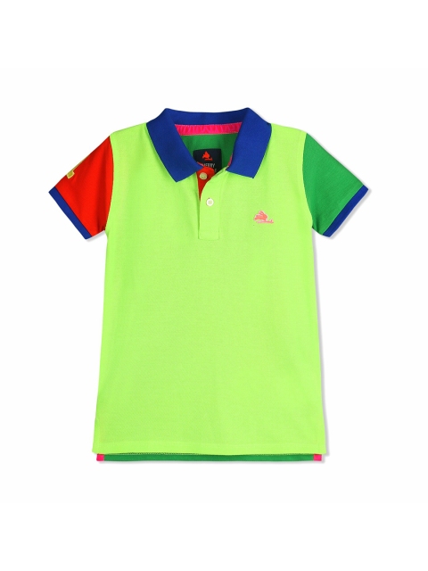 

Cherry Crumble Boys Green Polo Collar T-shirt