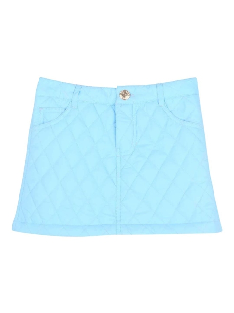 

Cherry Crumble Girls Blue Solid Quilted A-Line Knee-Length Skirt
