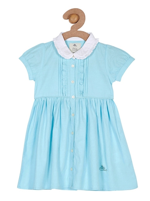 

Cherry Crumble Blue Peter Pan Collar A-Line Dress