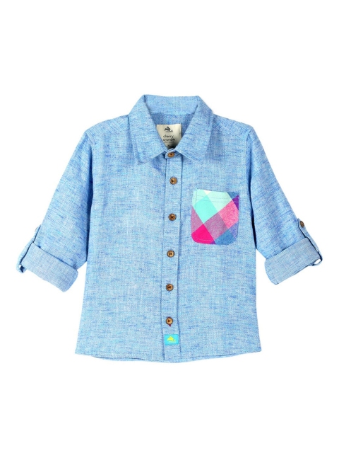 

Cherry Crumble Boys Blue Opaque Printed Casual Shirt