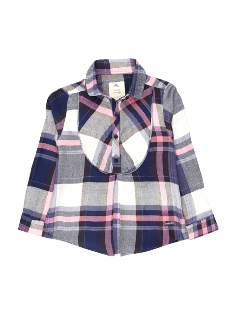 

Cherry Crumble Girls Multicoloured Tartan Checks Opaque Checked Casual Shirt, Multi