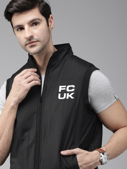 

French Connection Men Black Solid Bomber Jacket