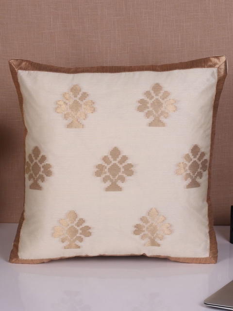 

Molcha Off White & Gold-Toned Set of 2 Ethnic Motifs Square Cushion Covers