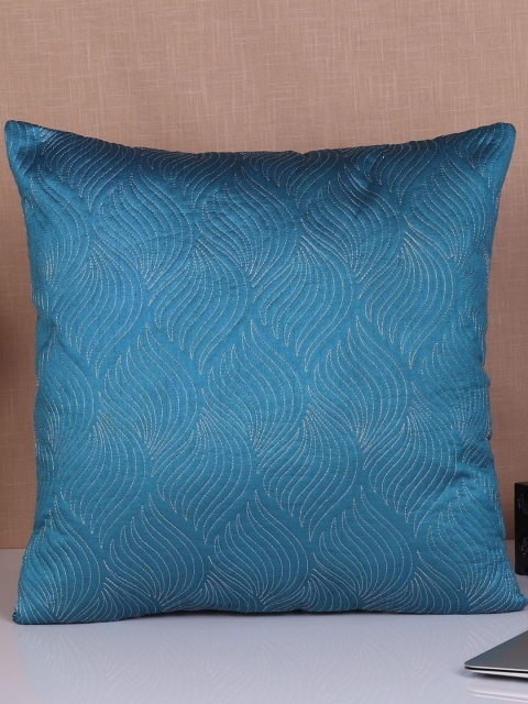 

Molcha Set of 2 Blue Floral Quilted Festive Collection Square Cushion Covers