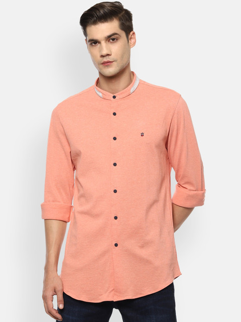 

Louis Philippe Jeans Men Peach-Coloured Slim Fit Opaque Casual Shirt