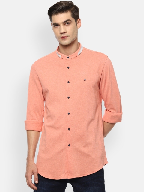 

Louis Philippe Jeans Men Orange Slim Fit Opaque Cotton Casual Shirt