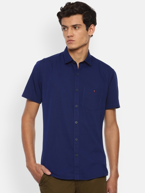 

Louis Philippe Sport Men Blue Slim Fit Opaque Cotton Casual Shirt