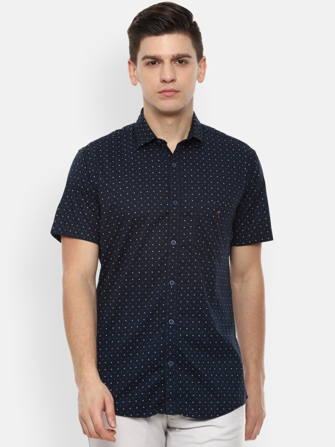 

Louis Philippe Sport Men Navy Blue Slim Fit Opaque Printed Cotton Casual Shirt
