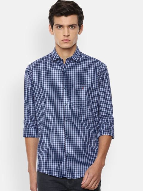 

Louis Philippe Sport Men Blue Slim Fit Opaque Checked Cotton Casual Shirt