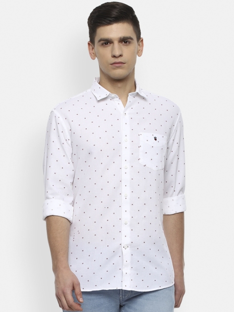 

Louis Philippe Sport Men White Slim Fit Opaque Printed Pure Cotton Casual Shirt