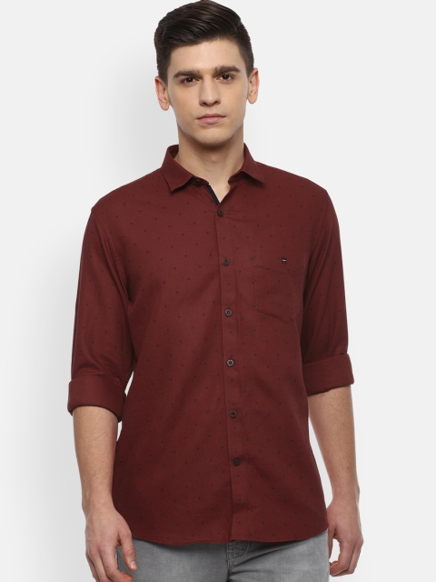 

Louis Philippe Sport Men Maroon Slim Fit Opaque Printed Casual Shirt