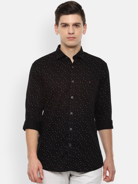 

Louis Philippe Sport Men Black Slim Fit Opaque Printed Pure Cotton Casual Shirt