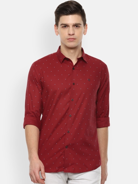 

Louis Philippe Sport Men Red Slim Fit Opaque Printed Casual Shirt