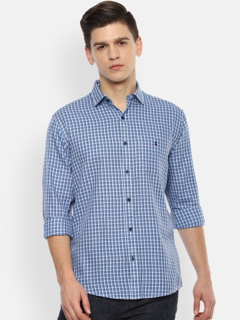 

Louis Philippe Sport Men Blue Slim Fit Opaque Checked Cotton Casual Shirt