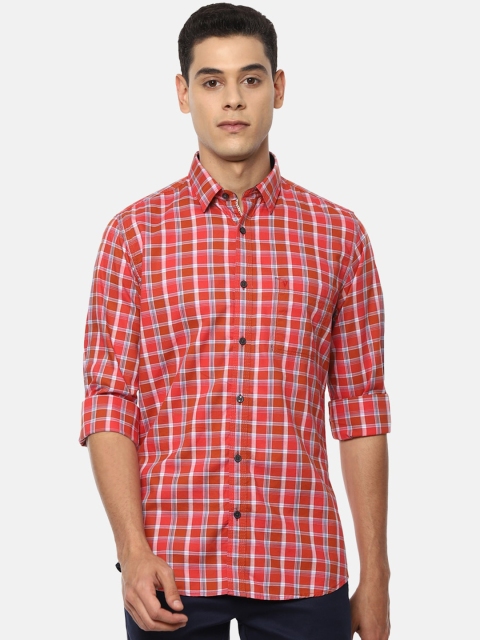 

Van Heusen Sport Men Red Slim Fit Opaque Checked Cotton Casual Shirt
