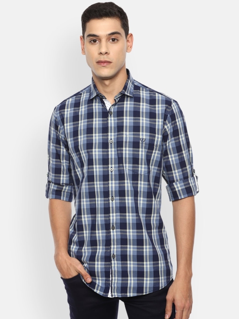 

Van Heusen Sport Men Blue Slim Fit Tartan Checks Opaque Checked Casual Shirt