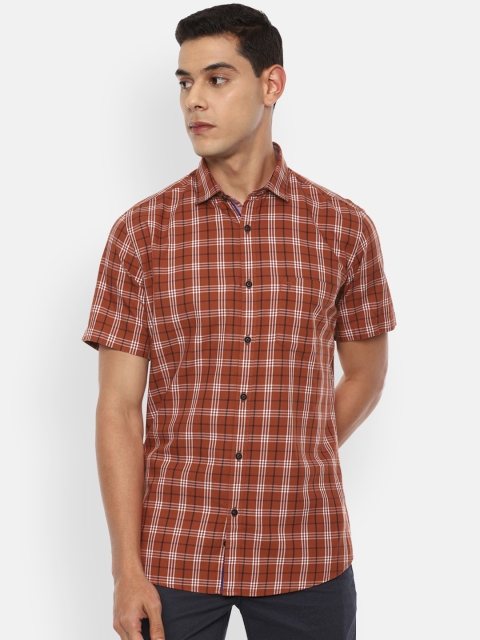 

Van Heusen Sport Men Pure Cotton Brown Slim Fit Tartan Checks Casual Shirt