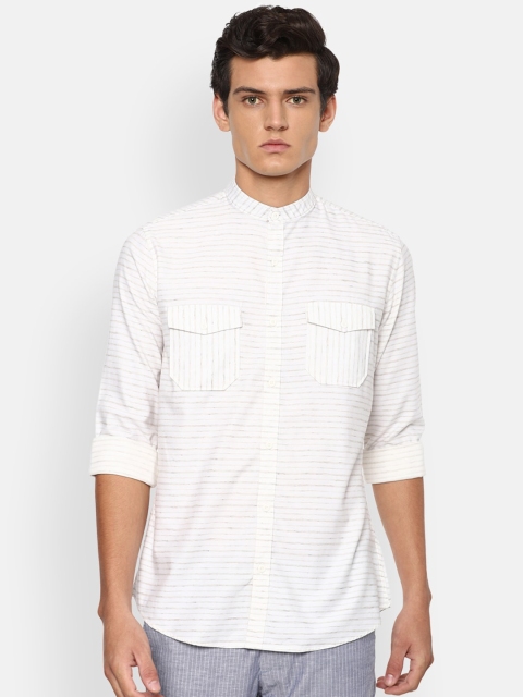 

Van Heusen Sport Men White Slim Fit Horizontal Stripes Opaque Striped Casual Shirt