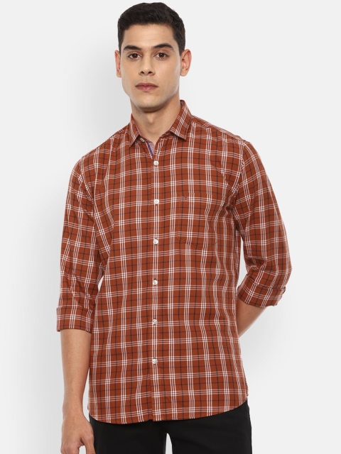 

Van Heusen Sport Men Brown Slim Fit Tartan Checks Opaque Checked Casual Shirt