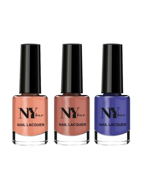 

NY Bae Set of 3 Gel Nail Lacquer - Peach, Purple, Brown, Multi
