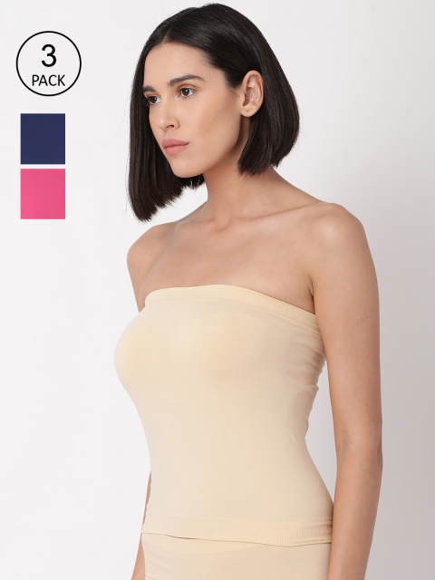 

GOLDSTROMS Pack of 3 Solid Tube Tops, Beige