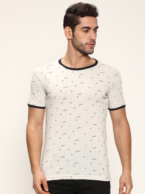 

V2 Value & Variety Men Grey Melange Printed T-shirt