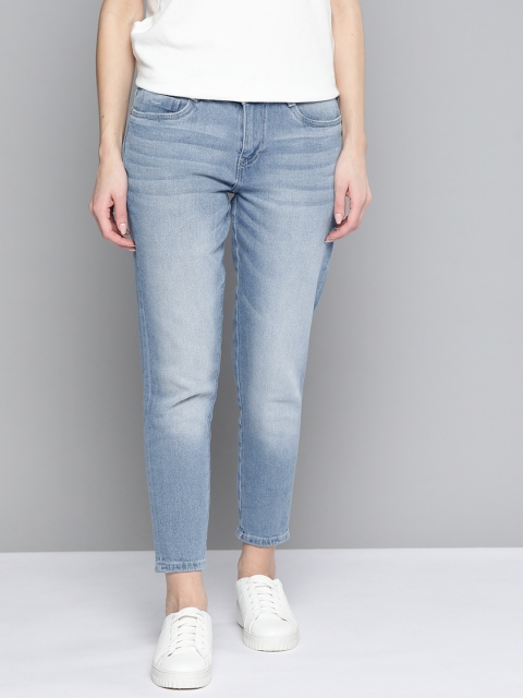 

Mast & Harbour Women Blue Skinny Fit Heavy Fade Mid-Rise Jeans
