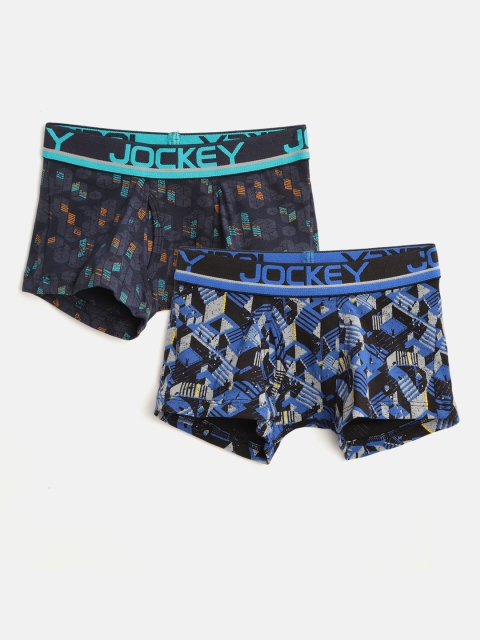 

Jockey Boys Pack of 2 Printed Trunks, Blue