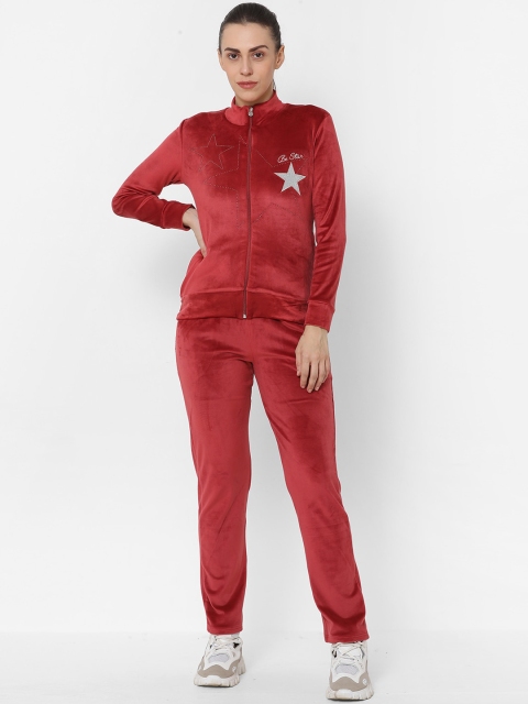 

Sweet Dreams Women Red Embellished Tracksuit