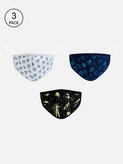 

Fame Forever by Lifestyle Boys Pack Of 3 Printed 3-Ply Cotton Protective Outdoor Masks, Multi