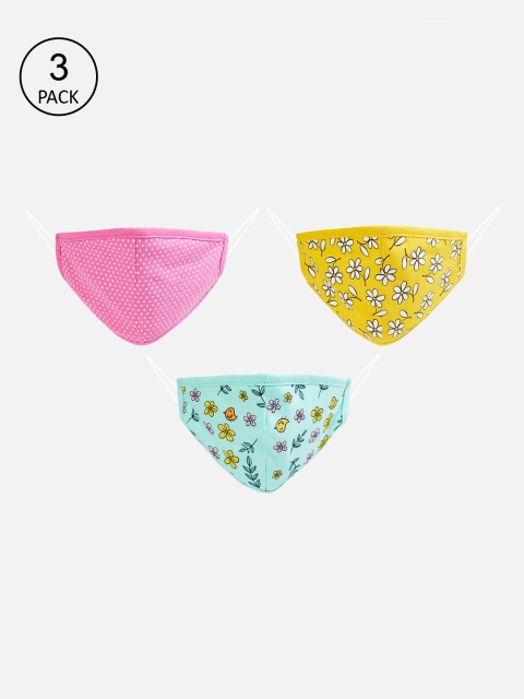 

Fame Forever by Lifestyle Boys Pack Of 3 Printed 3-Ply Cotton Cloth Masks, Pink
