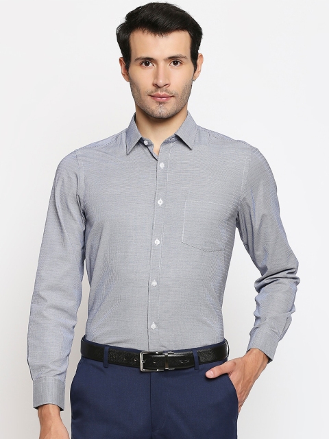 

Solemio Men Navy Blue Opaque Formal Shirt