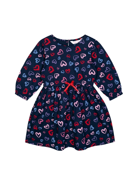 

Budding Bees Girls Navy Blue & Red Printed Dress