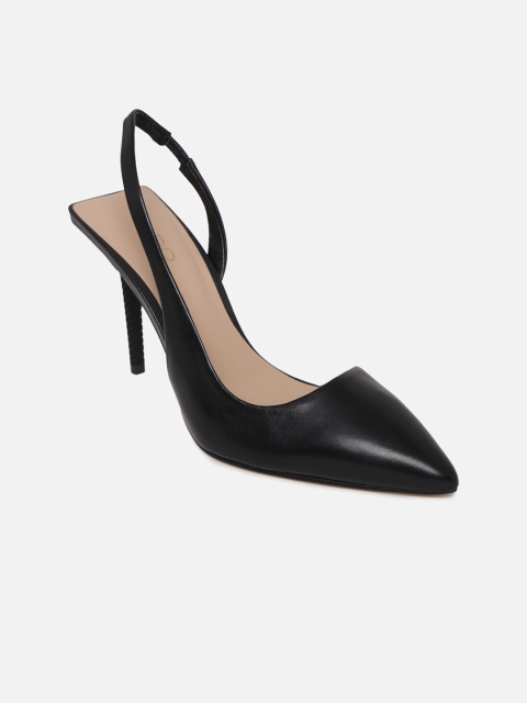 

ALDO Black Leather Stiletto Pumps